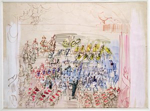 Het Symfonieorkest (aquarel op papier) door Raoul Dufy