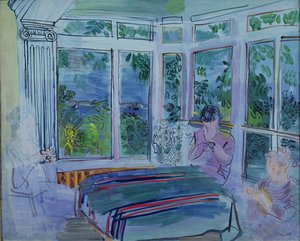 De veranda van Villerville (olieverf op doek) door Raoul Dufy