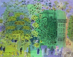 De laan van het Bois de Boulogne, Parijs door Raoul Dufy