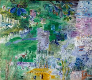 De loop van de Seine de Paris heeft de monding (rechter deel) door Raoul Dufy