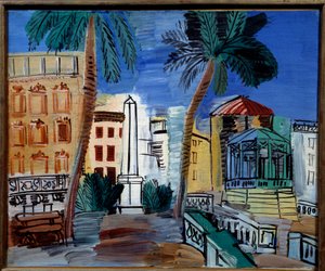 Uitzicht op de Obelisque in Hyeres door Raoul Dufy
