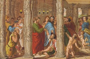 De Genezing van de Lamme Man door Raphael (1483 1520) (after)