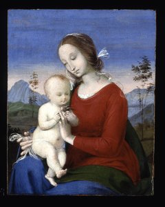Madonna en kind met een vogel