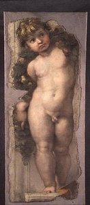 Putto met Festoen door Raphael