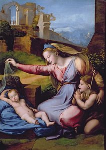 De Madonna van de Blauwe Diadeem of De Madonna van de Sluier door Raphael