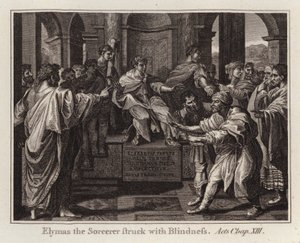 Raphael karton: Elymas de Tovenaar met Blindheid geslagen, Handelingen, Hoofdstuk XIII