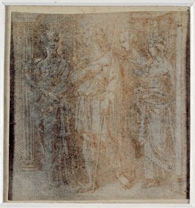 Aeneas begeleid door Dido, studie voor de randscène (3e compartiment links) van de 