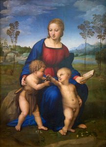 Madonna van de Distelvink (Madonna del Cardellino) c.1505-06 (post restauratie)