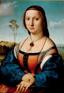Portret van Maddalena Doni. Schilderij door Raphael door Raphael
