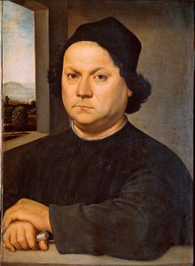 Portret van de schilder Pietro Perugino, bekend als il Perugino. Schilderij door Raphael door Raphael