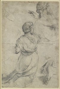 Recto: Studies voor twee knielende vrouwen, WA1846.198 (zwarte krijt)