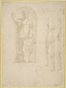 Studies voor een figuur van Minerva en andere beelden