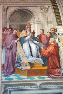 De overhandiging van de decretalen aan paus Gregorius IX