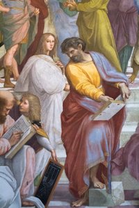 De School van Athene, detail van Parmenides, Scala della Segnatura