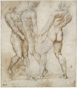 Drie naakte dragers (studie voor de Graflegging van Christus) (detail)