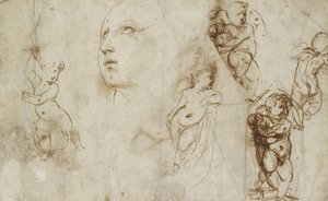 Diverse studies, voornamelijk voor de Borghese-Beckford St. Catherine door Raphael