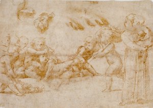 Amorini aan het spelen, ca. 1500-1520 door Raphael