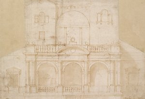 Architectonisch Ontwerp Villa Madama, begin 16e eeuw door Raphael