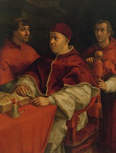 Leo X met kardinalen Giulio de Medici en Luigi de Rossi, 1517-18