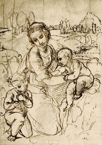 Madonna en Kind met St. Johannes door Raffaello Sanzio Raphael