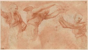 Studie voor de goden vieren het huwelijk van Psyche en Cupido