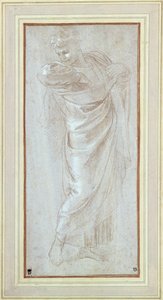 Studie van een man voor het tapijtcartoon van St. Paulus in Lystra door Raphael
