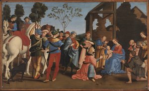 De aanbidding der koningen door Raphael