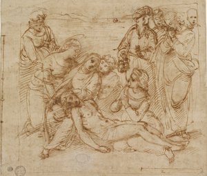 De klaagzang studie voor de graflegging van Christus, begin 16e eeuw