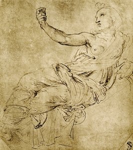 De muze Euterpe door Raffaello Sanzio Raphael