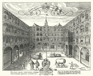 De Fondaco dei Tedeschi, hoofdkwartier van Duitse kooplieden in Venetië door Raphael Custos