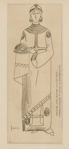 Prinses Italo-Romeins. Eind 8e eeuw. Mozaïek van de Basiliek Ste Cecile, in de catacomben van Rome door Raphael Jacquemin