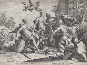 Het Oordeel van Paris, 1589 door Raphael Sadeler