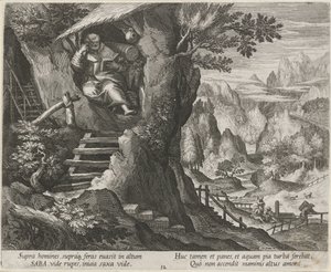 Heilige Sabas als kluizenaar