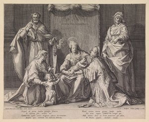Heilige familie met Zacharias, Elisabet en Johannes de Doper