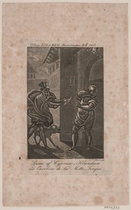 Scène uit Cypresse-Knudsen. Toevoeging kopergravure aan Rosenbladene Nr. 6, 1837 door Rasmus Nicolai Nielsen