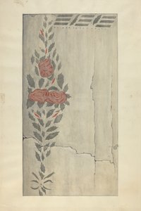 Muurstencil sectie, ca. 1937 door Ray Holden