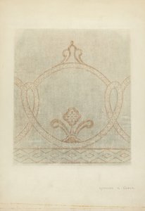 Muurschildering Restauratietekening, c. 1940 door Raymond E. Noble