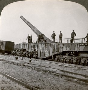 16 inch spoorwegkanon dat de Hindenburglinie verwoestte, Eerste Wereldoorlog, Frankrijk, 1917-1918 door Realistic Travels Publishers