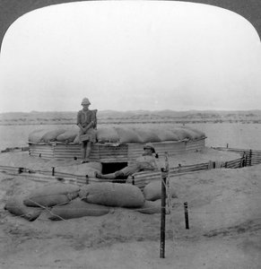 Een unieke zandblokhuis, Zuidwest-Afrika, Eerste Wereldoorlog, c1915