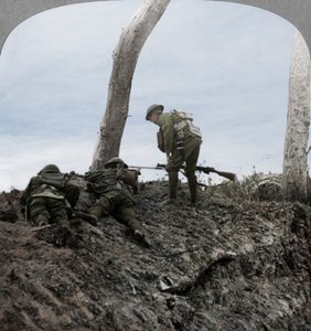Slag bij Polygon Wood, nabij Ieper, Vlaanderen, België, Eerste Wereldoorlog, september 1917