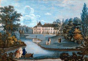 Gezicht op de gevel en het park van het kasteel van Malmaison door Regina Catherine Carey