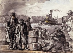 Op de dokken door Reginald Marsh