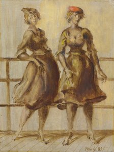 Twee vrouwen door Reginald Marsh