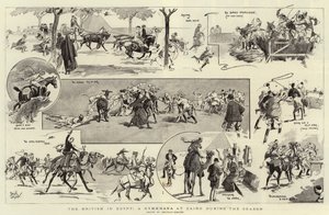De Britten in Egypte, Een Gymkhana in Caïro tijdens het Seizoen (litho) door Reginald Thomas Cleaver