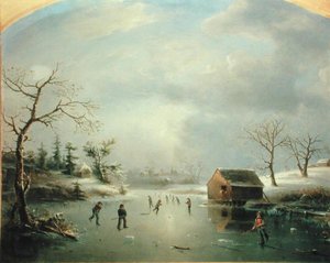 Schaatsvijver in Morristown, New Jersey door Regis Francis Gignoux