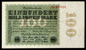 Papiermark van de Weimarrepubliek, hyperinflatieperiode na de Eerste Wereldoorlog