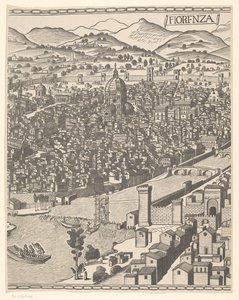 Gezicht op Florence (middelste deel) door Reichsdruckerei