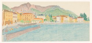 Gezicht op een Italiaanse stad aan het water door Reijer Stolk