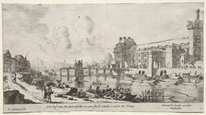 Gezichten van Parijs: Uitzicht op het Louvre en de Tuilerieën door Reinier Nooms