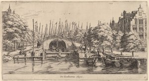 Eenhoorns Sluis door Reinier Nooms, called Zeeman